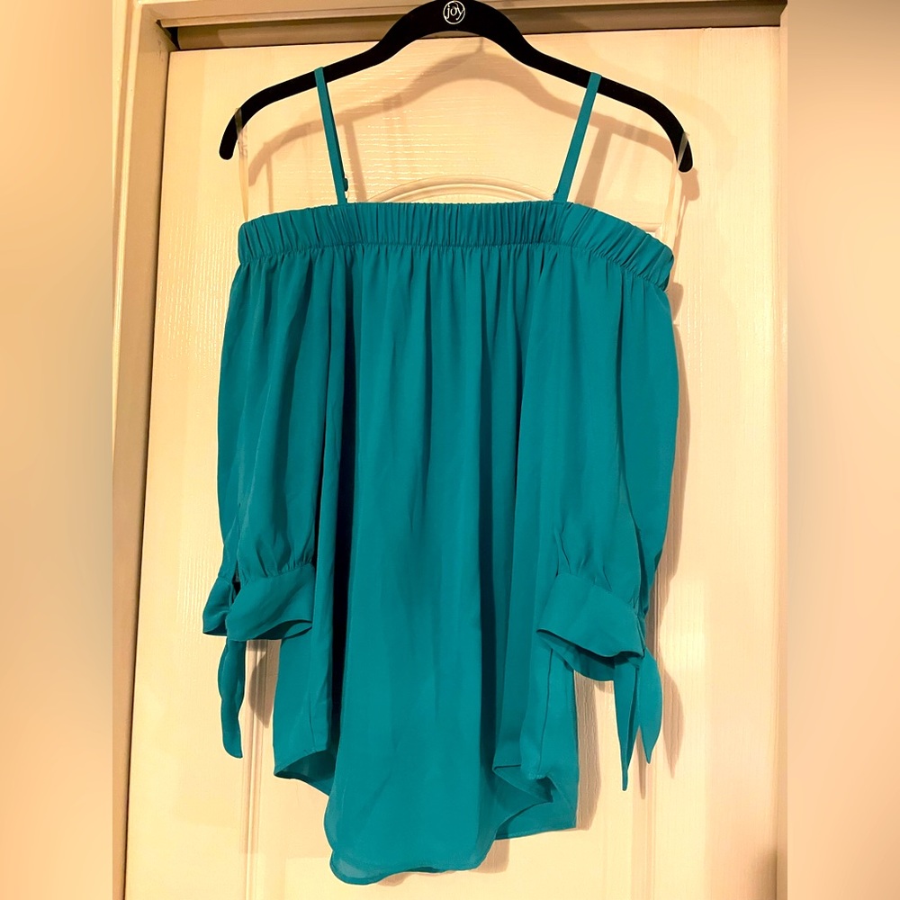 BCX dress blouse- blue/turquoise; size S